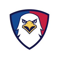 Eagle Mascot Logo in Shield Vector Art – Flat Minimalist Eagle Logo Design