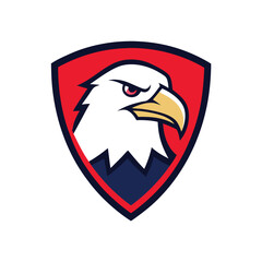 Eagle Mascot Logo in Shield Vector Art – Flat Minimalist Eagle Logo Design