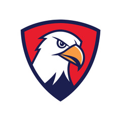 Eagle Mascot Logo in Shield Vector Art – Flat Minimalist Eagle Logo Design