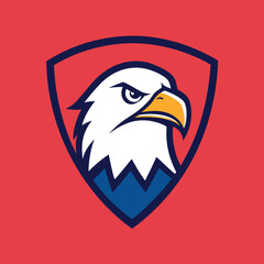 Eagle Mascot Logo in Shield Vector Art – Flat Minimalist Eagle Logo Design