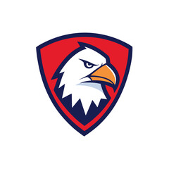Eagle Mascot Logo in Shield Vector Art – Flat Minimalist Eagle Logo Design
