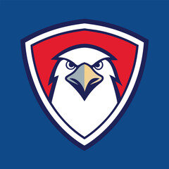 Eagle Mascot Logo in Shield Vector Art – Flat Minimalist Eagle Logo Design