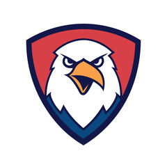 Eagle Mascot Logo in Shield Vector Art – Flat Minimalist Eagle Logo Design