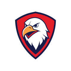 Eagle Mascot Logo in Shield Vector Art – Flat Minimalist Eagle Logo Design