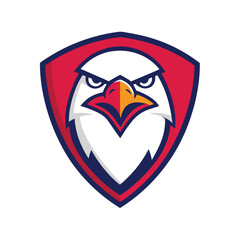 Eagle Mascot Logo in Shield Vector Art – Flat Minimalist Eagle Logo Design