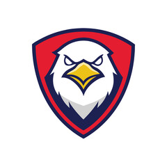 Eagle Mascot Logo in Shield Vector Art – Flat Minimalist Eagle Logo Design