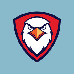 Eagle Mascot Logo in Shield Vector Art – Flat Minimalist Eagle Logo Design