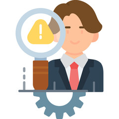 Warning Search Icon Vector Element