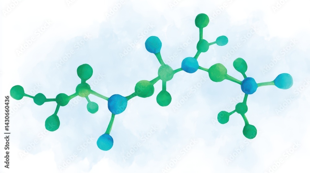Poster colorful molecular structure with abstract background representation