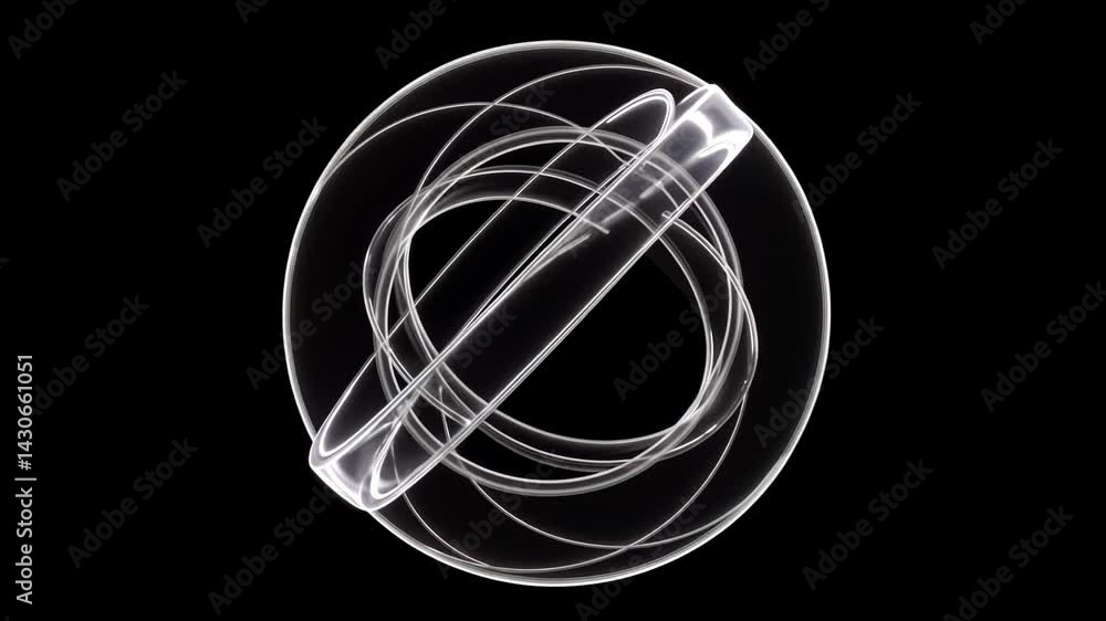 Poster abstract geometric design with smooth lines on black background