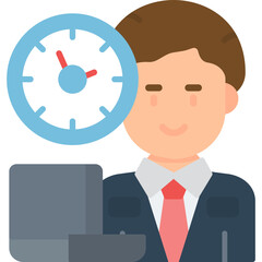Work Time Icon Vector Element