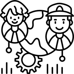 Global Connection Icon Vector Element