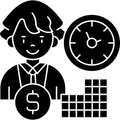 Employee Time Icon Vector Element