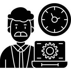 Workaholic Icon Vector Element