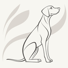 Obraz premium Abstract Dog Silhouette in Line Art