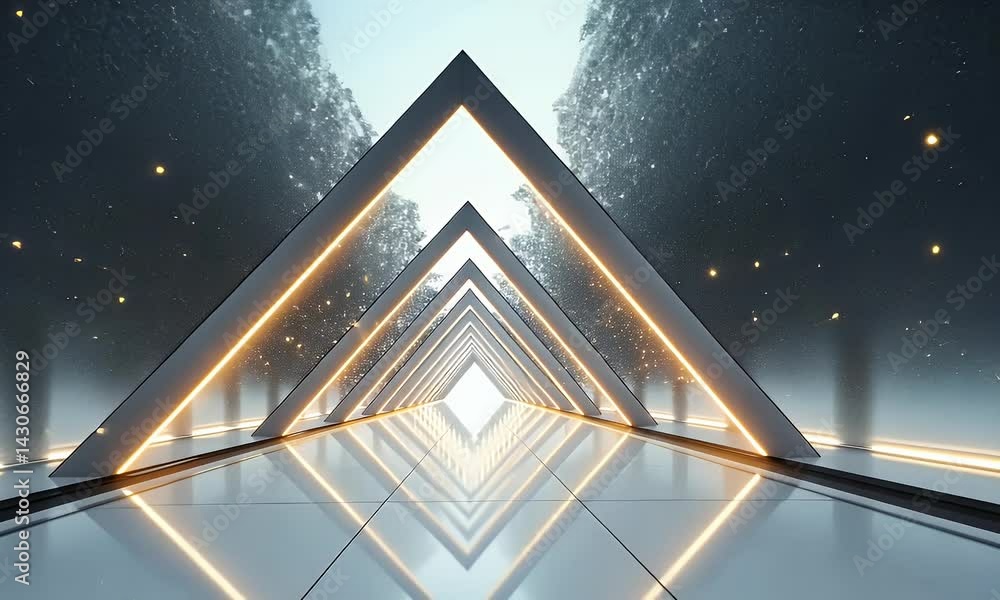 Poster a futuristic, angular white interior with sharp angles and reflective surfaces, showcasing the geome