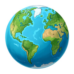 Fototapeta premium Cartoon World Map Illustration for Childrens Education