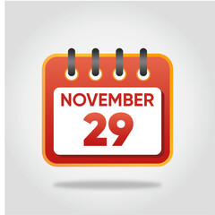 November 29 Calendar Illustration