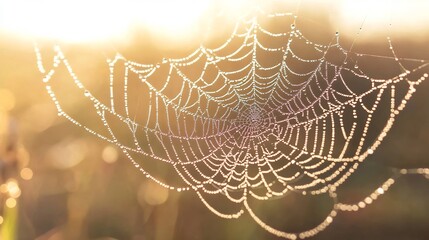 Dew-Kissed Spiderweb: A Golden Hour Masterpiece