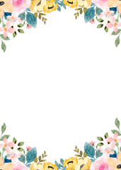 Watercolor flowers background vector for design.