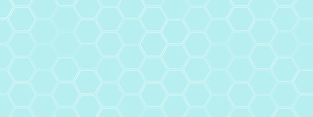 Hexagonal gaming honeycomb abstract background. Hexagon technology futuristic dark vector abstract background with blue and pink colored bright flashesunder hexagon. 
