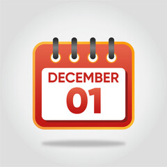 December 1 Calendar Illustration