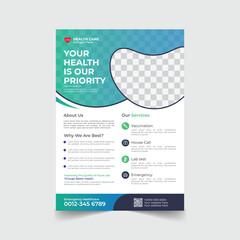 Professional Medical Flyer Design Template for Healthcare Services.