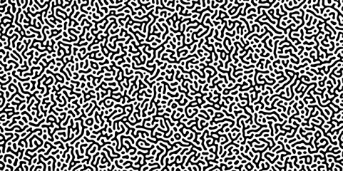 Organic seamless patterns with rounded lines Diffusion reaction background. Monochrome background of natural organic forms motion. Overlay template abstract Turing organic wallpaper background.