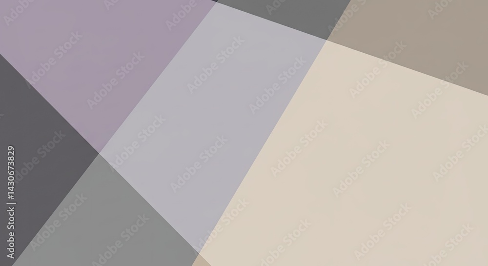Aufkleber abstract background overlapping geometric shapes muted tones gray beige lavender pattern design text