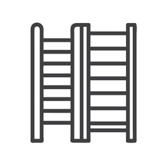Simple Icon of Double Ladder on Black Background