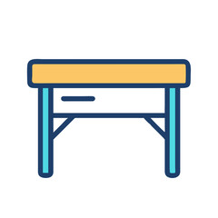 Minimalist Yellow and Blue Desk Illustration Icon Isolated