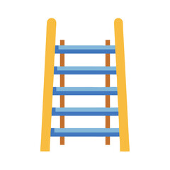 Illustration of a ladder with blue steps on black © MonoPixel