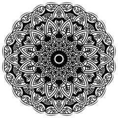 Vintage Lace Mandala Ornament Pattern Round Floral Design