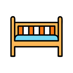 Stylized Cartoon Wooden Bench Vector Art Illustration