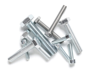 Different tap bolts isolated on white background