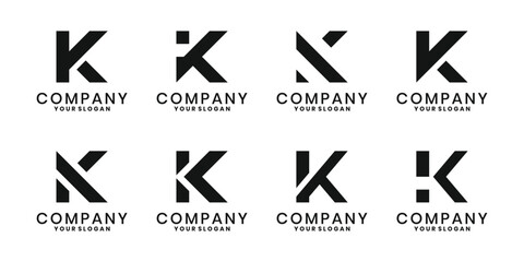 Collection of letter K logos with minimalist and modern typography designs