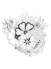 Beautiful Flower Zentangle Outline for Coloring