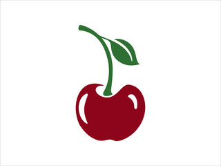 cherry fruits logo icon isolated on white background	
