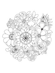 Zentangle Flower Artwork Printable Coloring Page