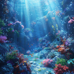 Fototapeta premium Worlds Underwater Vibrant Design Underwater Description