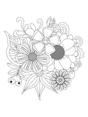 Fototapeta premium Adult Floral Zentangle Coloring Book Art Page