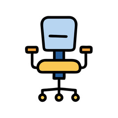 Minimalist office chair vector icon design illustration