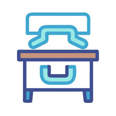 Nightstand illustration with drawer, cartoon vector style