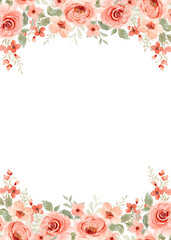 Watercolor flowers background vector for design.
