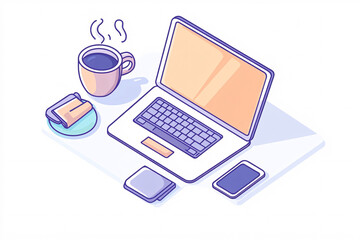 Flat lay of a modern workspace in 4K resolution