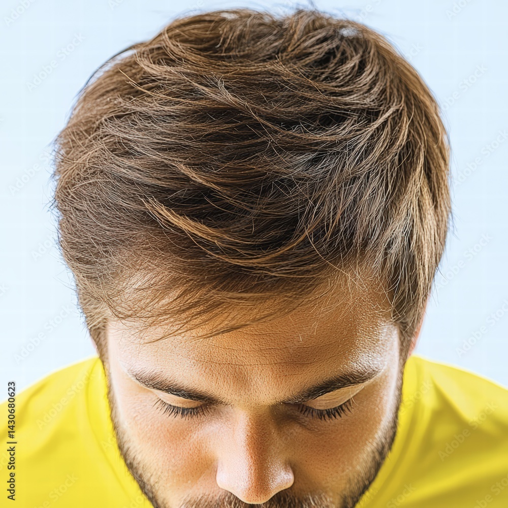 Poster a stylish man with a full beard and a friendly expression posed against a neutral background