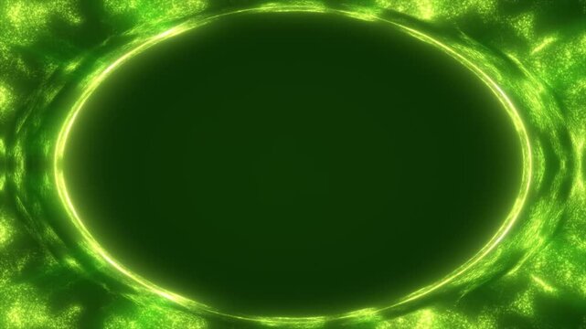 Abstract Green Glowing Circle Background
