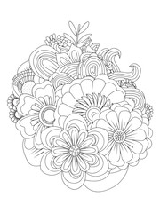 Floral Zentangle Coloring Sheet for Art Lovers