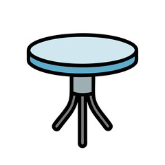Modern Round Accent Table Illustration on Black Background
