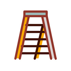 Minimalist Step Ladder on Black Background Vector Illustration